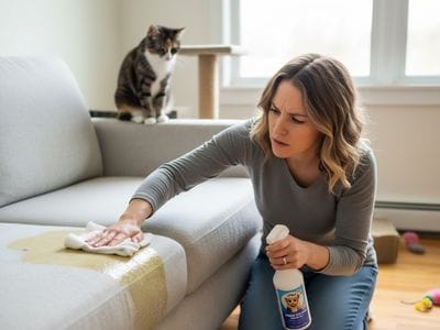 como limpiar orina de gato en mueble
