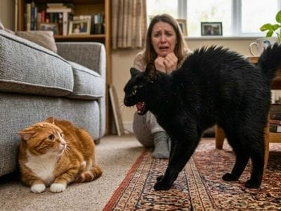 tensión y conflicto entre gatos